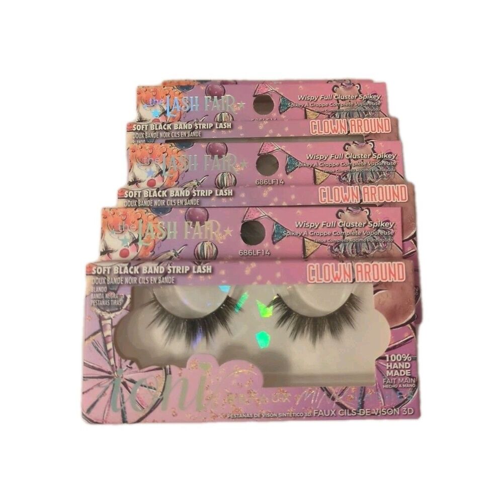 (4 Sets) ioni Lash Fair CLOWN AROUND 3D Faux Mink Lashes Handmade Soft Black